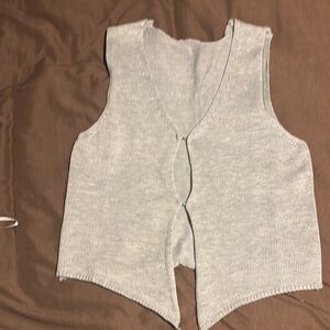 Light Gray Sleeveless Knit Vest